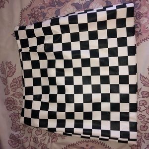 LEATHER CHECKERED SKIRT